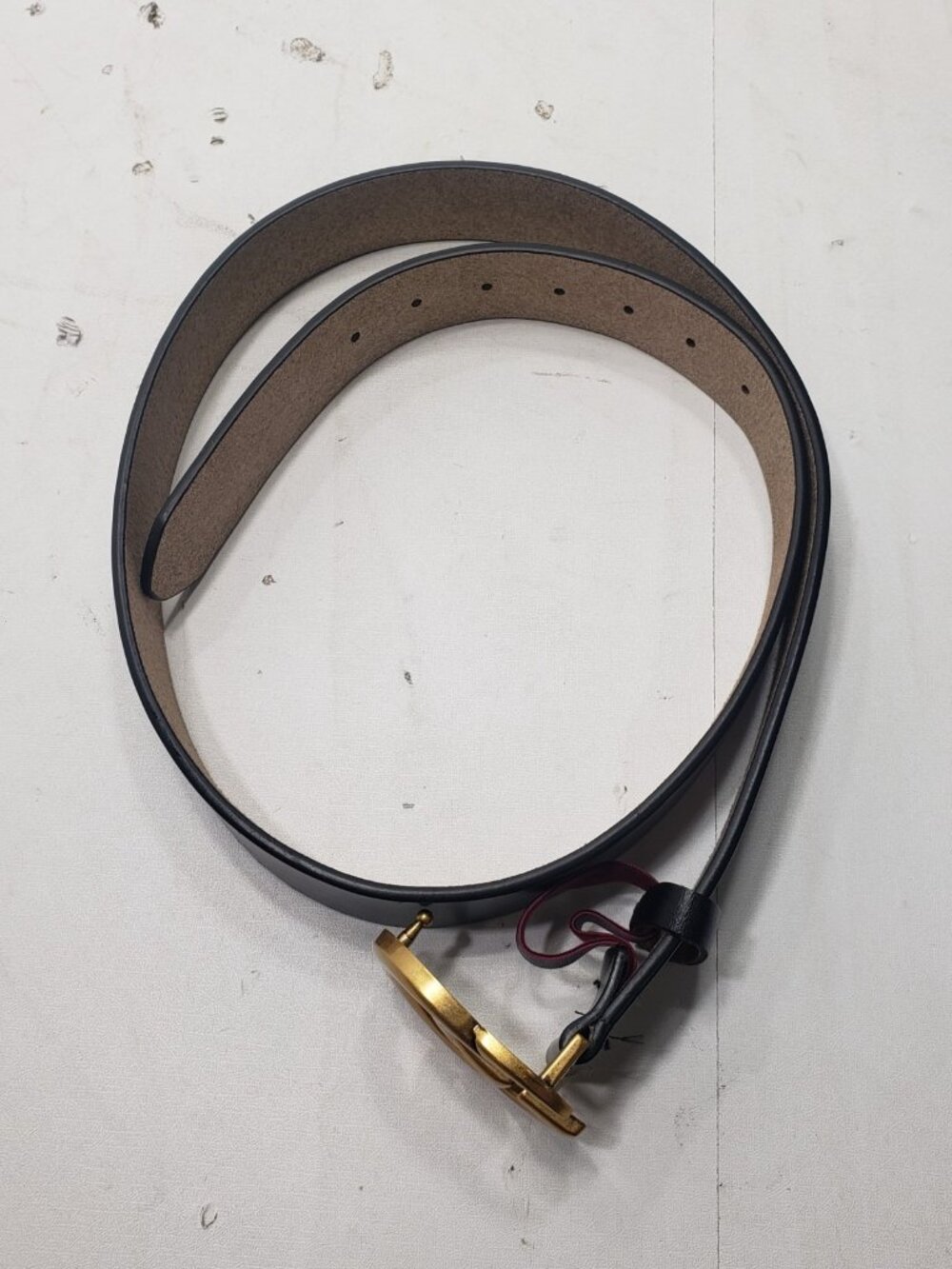 Gucci Double G GG Buckle Black Leather Belt Gold Tone 223891 Size 120/48 Italy - Picture 9 of 9
